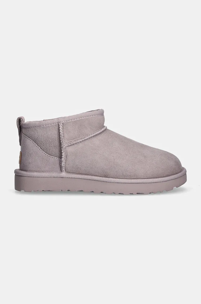 Замшеві чоботи UGG Classic Ultra Mini колір сірий 1116109-PSK 0