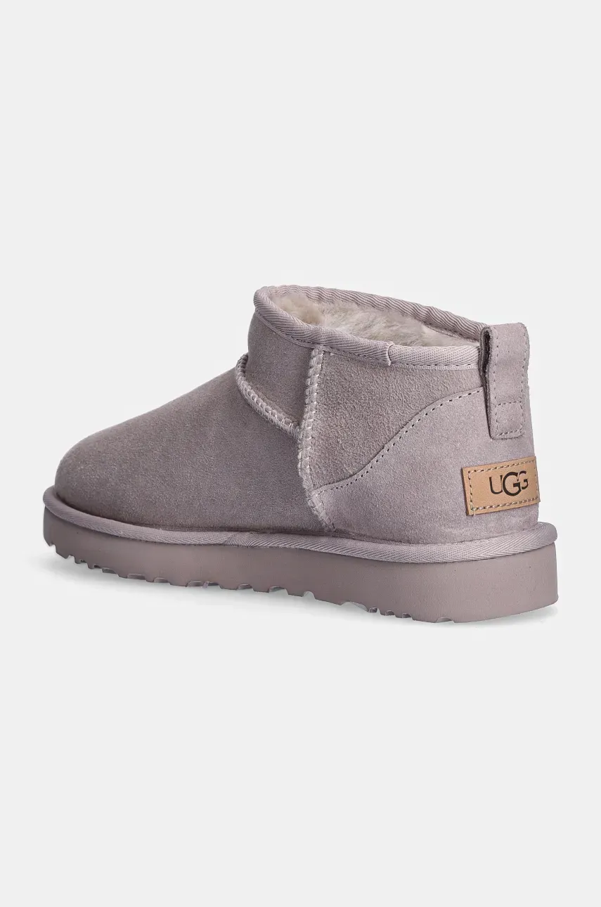 Замшеві чоботи UGG Classic Ultra Mini колір сірий 1116109-PSK 1
