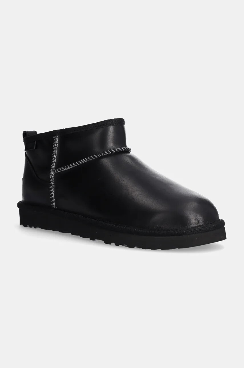 Шкіряні чоботи UGG Classic Ultra Mini Lthr Regen колір чорний 1158191-BLK 4