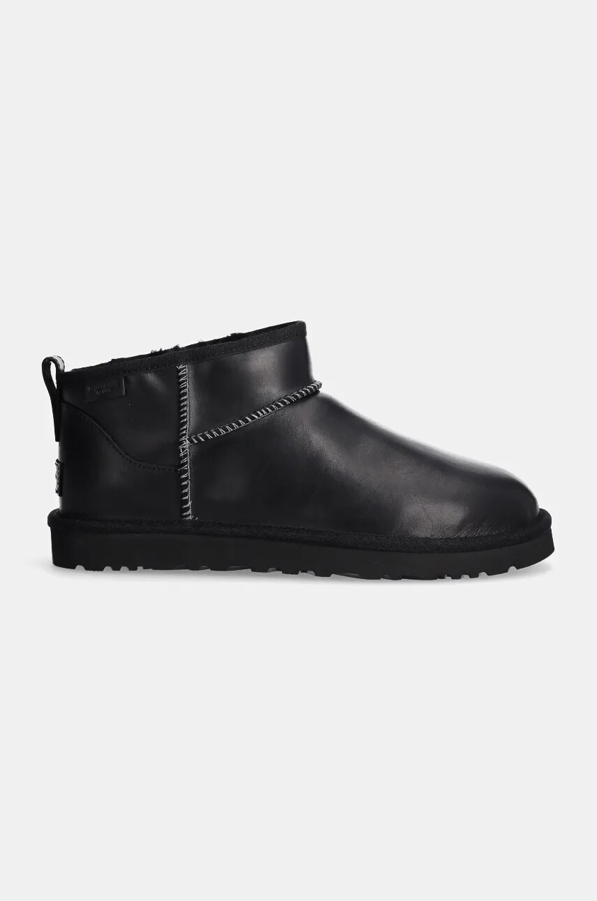 Шкіряні чоботи UGG Classic Ultra Mini Lthr Regen колір чорний 1158191-BLK 0
