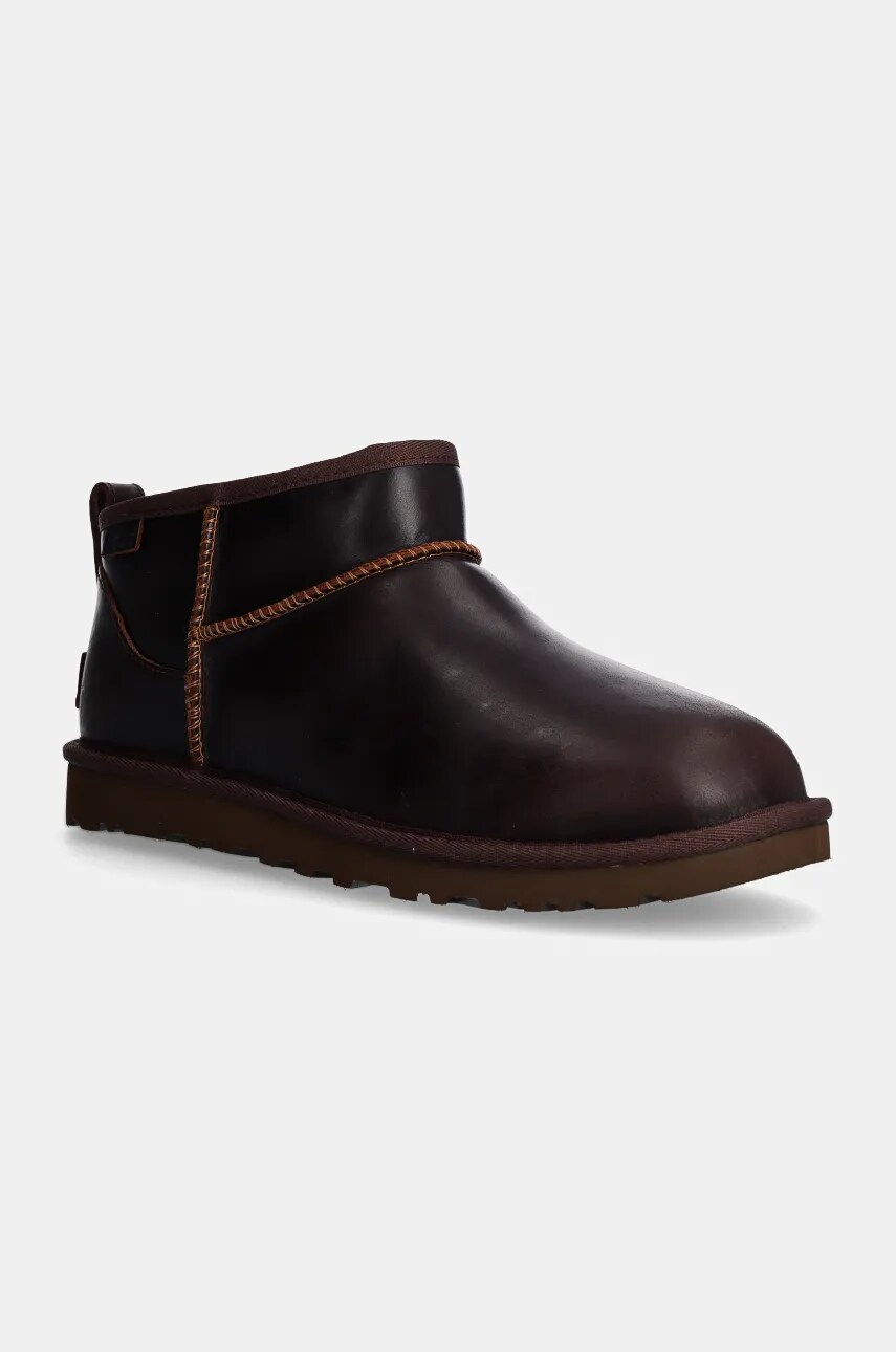 Шкіряні чоботи UGG Classic Ultra Mini Lthr Regen колір коричневий 1158191-IWD 4