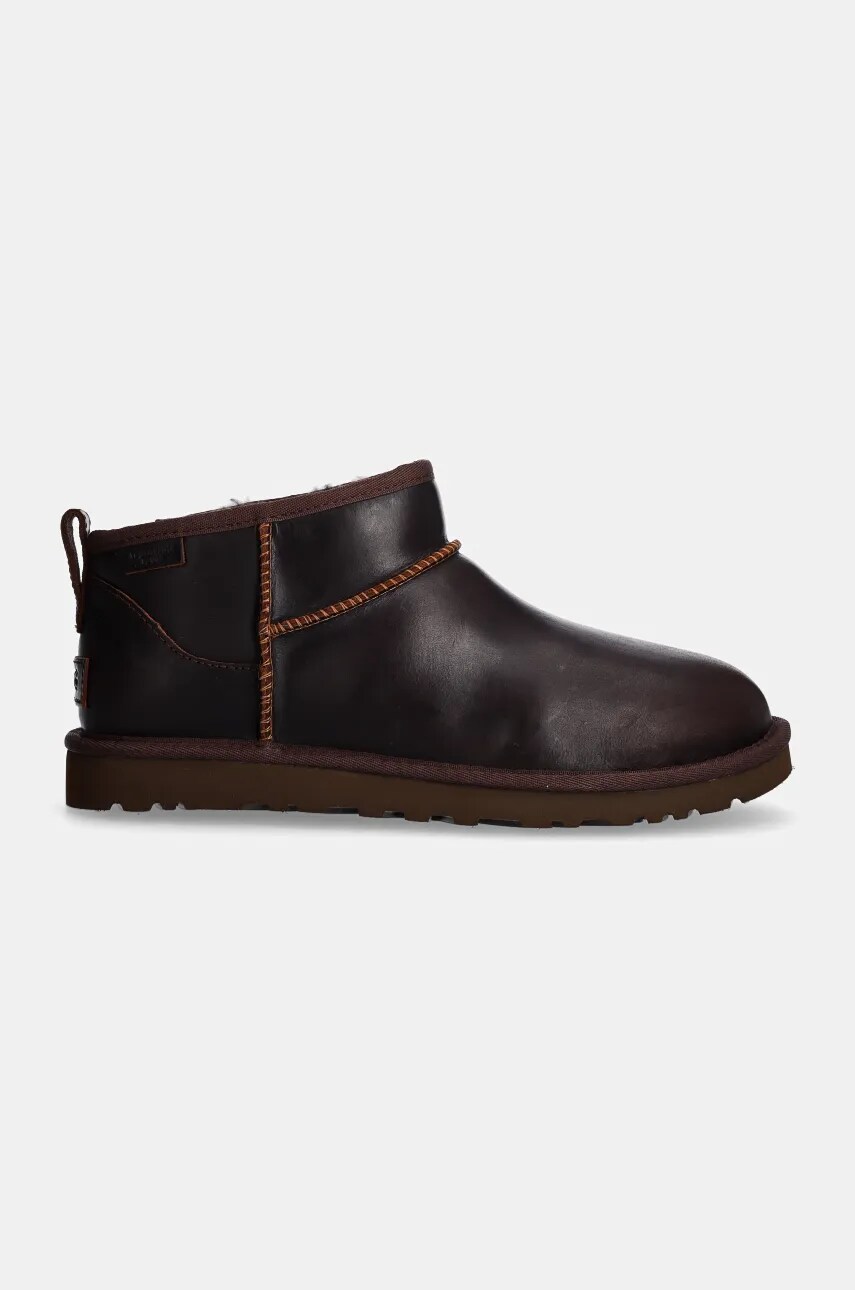 Шкіряні чоботи UGG Classic Ultra Mini Lthr Regen колір коричневий 1158191-IWD 0