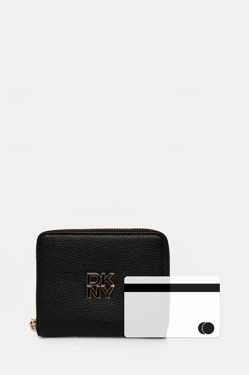 Шкіряний гаманець Dkny жіночий колір чорний R43ZKF83 2