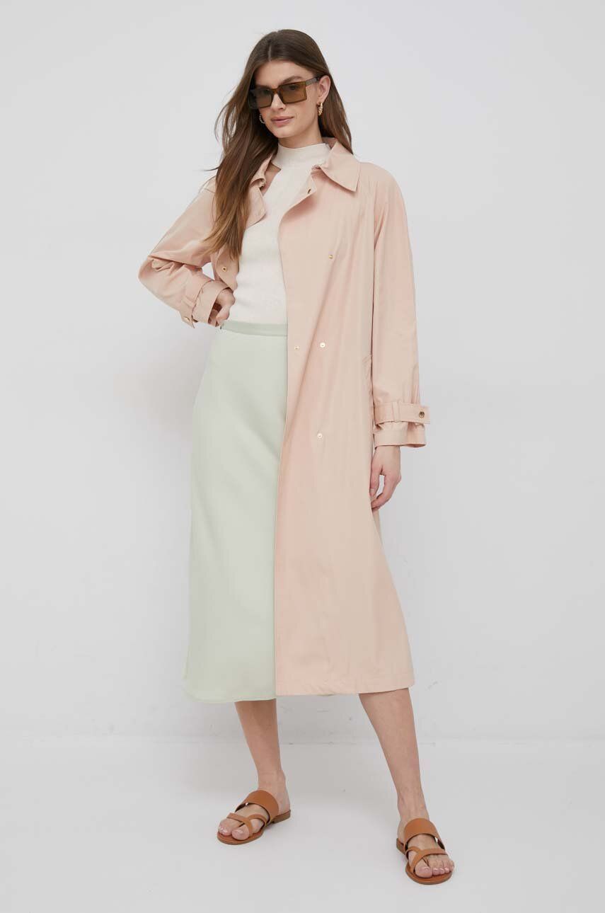 Топ Dkny жіночий колір бежевий півгольф 0