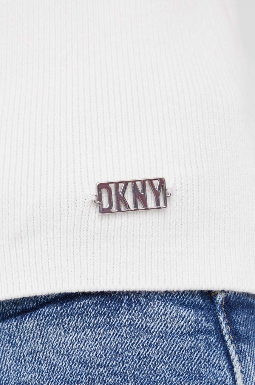 Топ Dkny жіночий колір бежевий півгольф 4