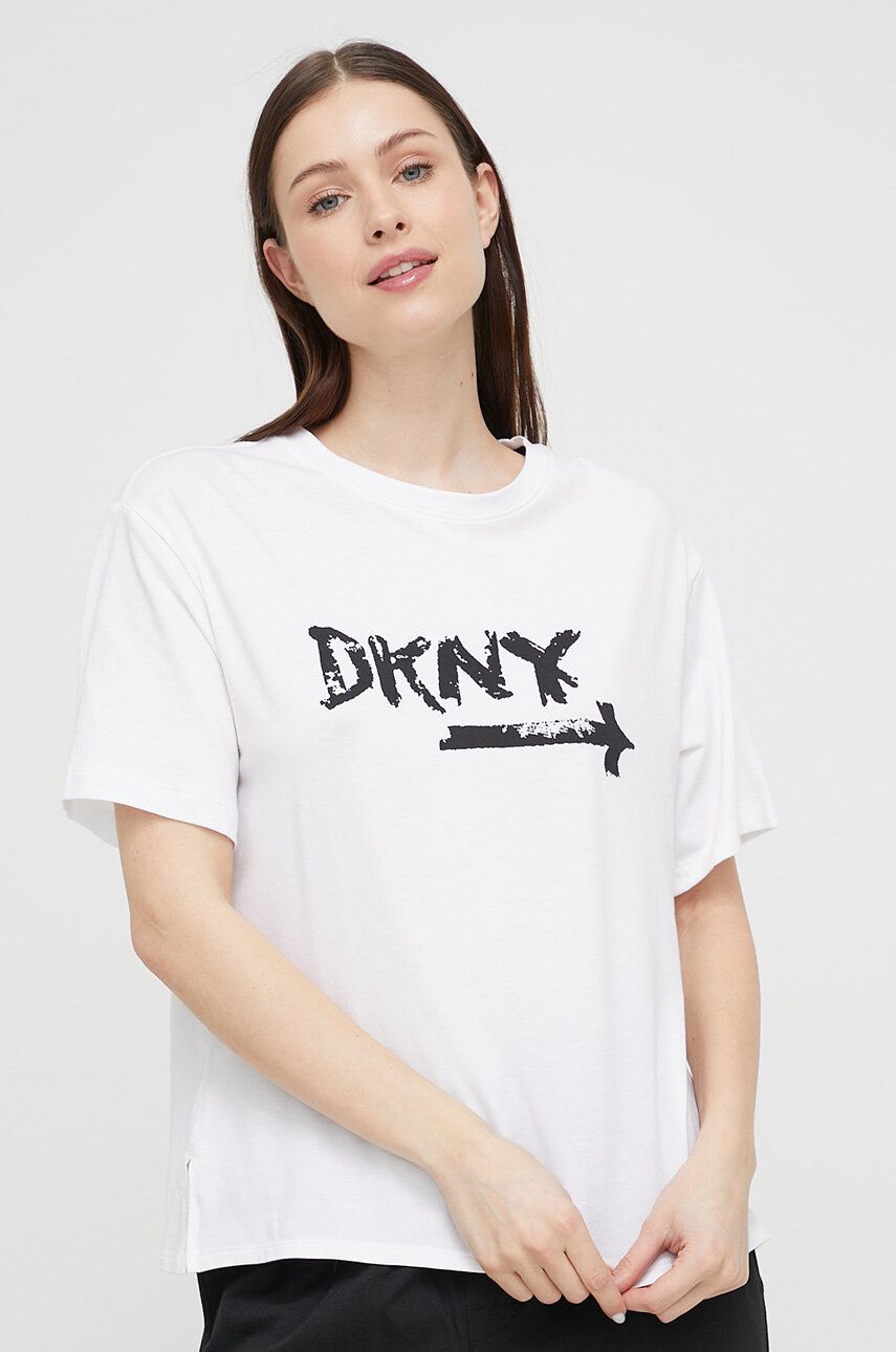 Піжамна футболка Dkny колір білий 4