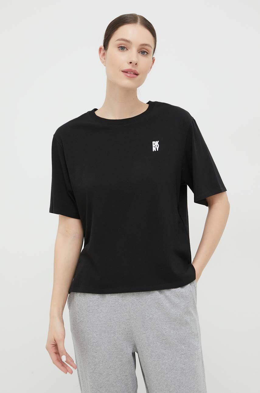 Піжамна футболка Dkny колір чорний 4