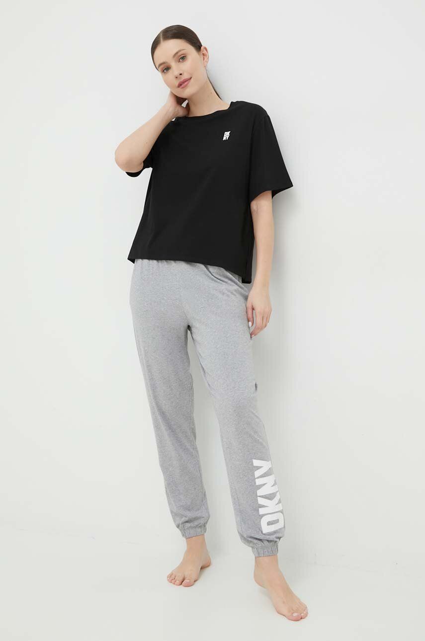 Піжамна футболка Dkny колір чорний 0