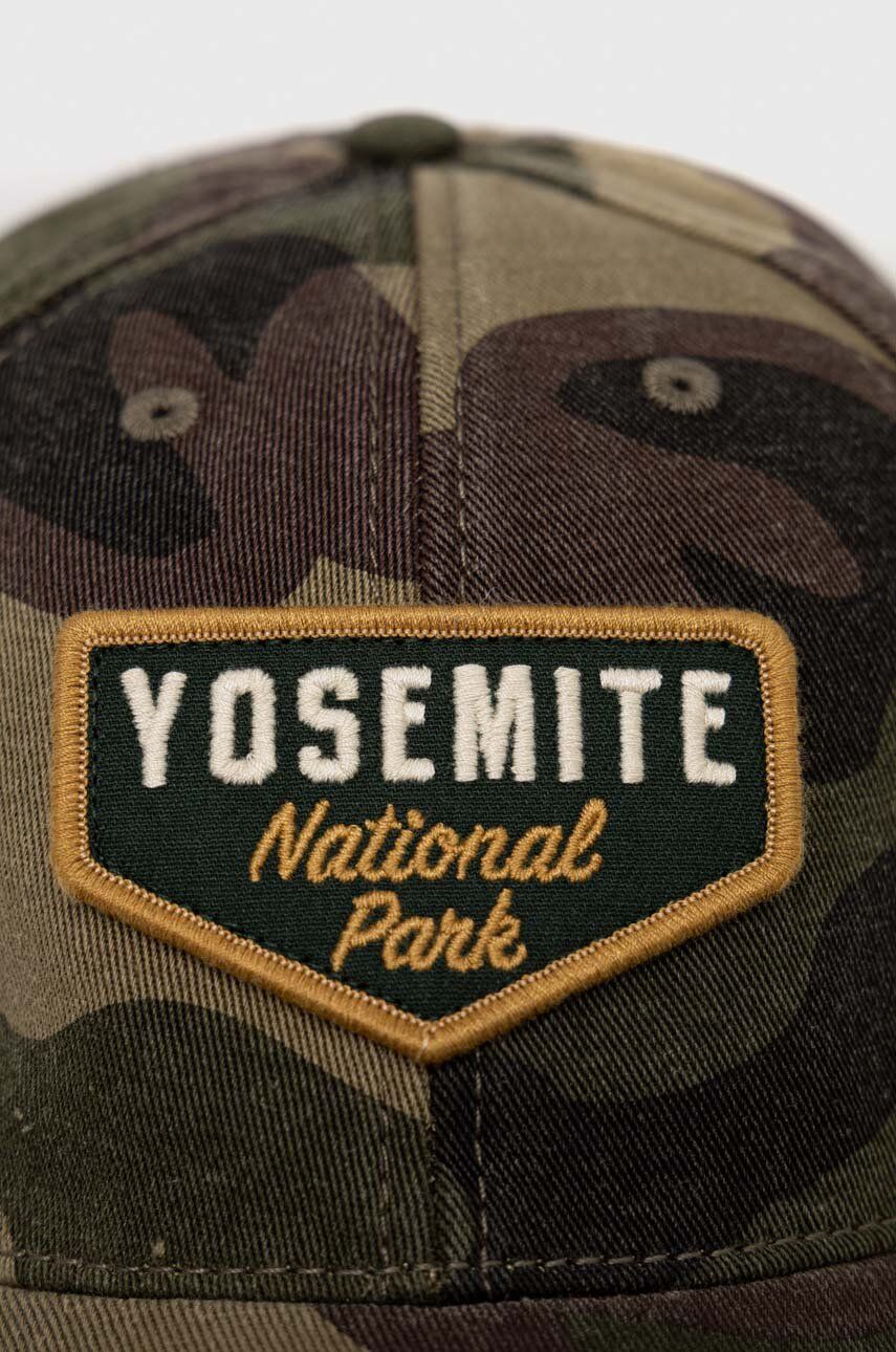 Бавовняна бейсболка Yosemite National Park колір зелений візерунок 0