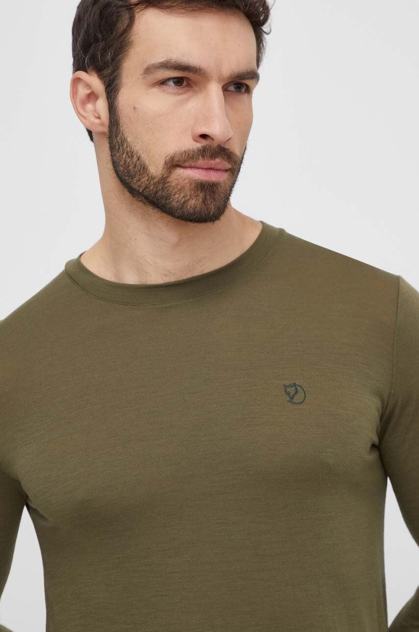 Вовняний лонгслів Abisko Wool колір зелений однотонний F87194 4