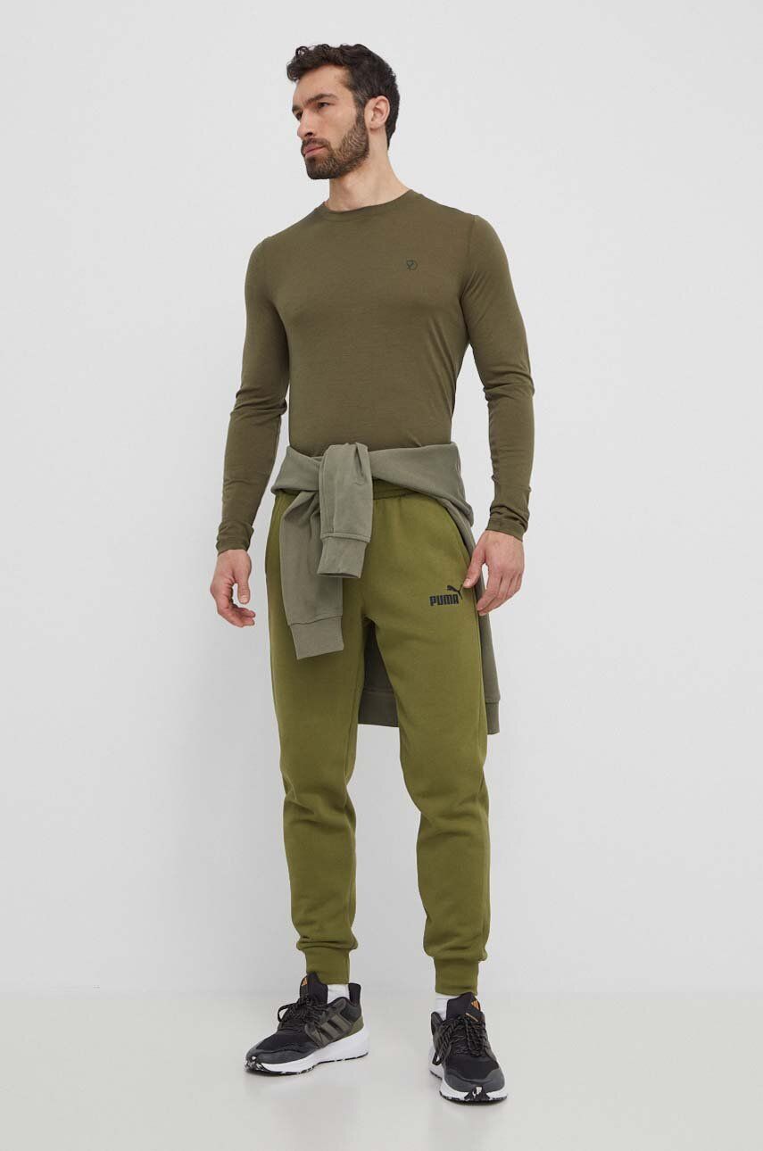 Вовняний лонгслів Abisko Wool колір зелений однотонний F87194 0