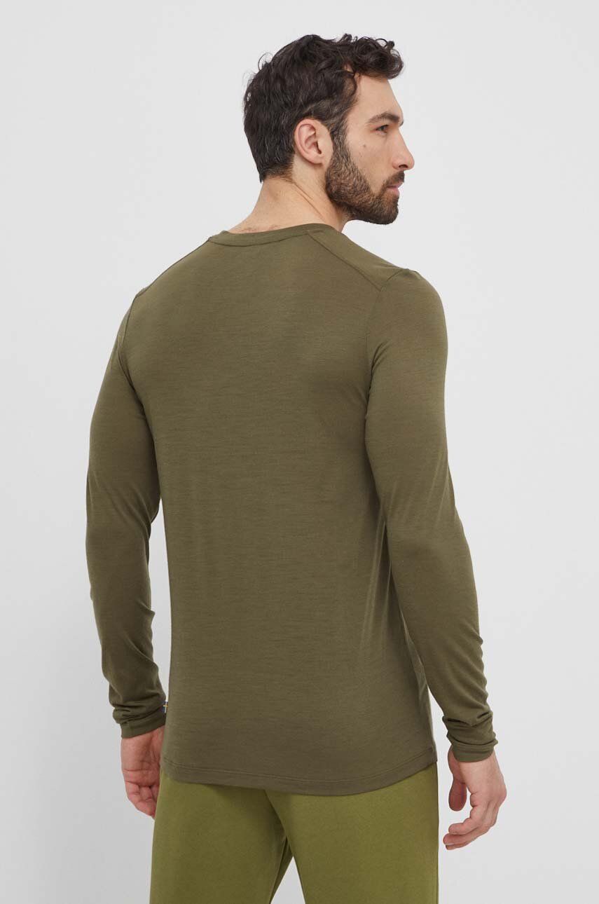 Вовняний лонгслів Abisko Wool колір зелений однотонний F87194 1