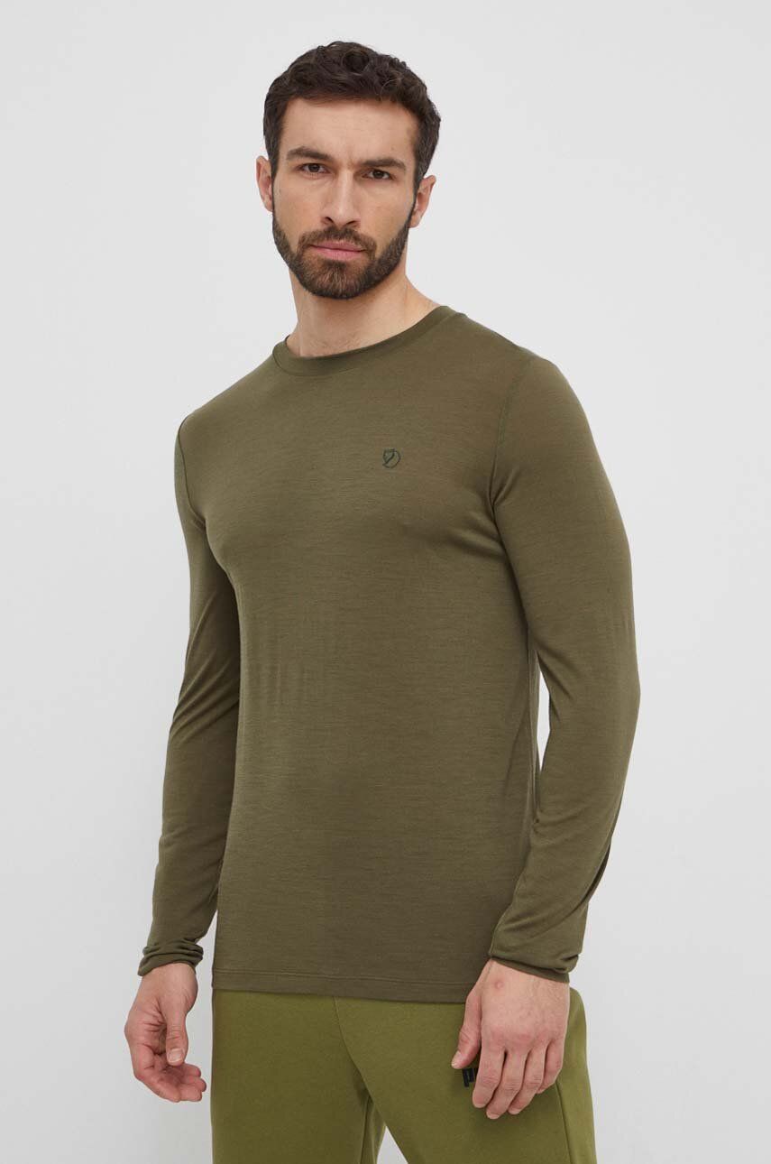 Вовняний лонгслів Abisko Wool колір зелений однотонний F87194 2