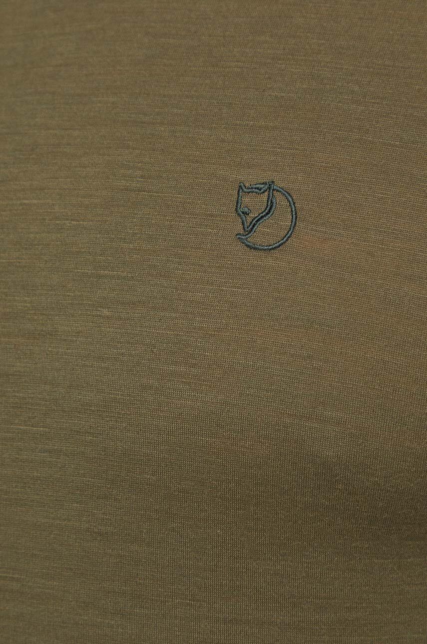 Вовняний лонгслів Abisko Wool колір зелений однотонний F87194 3