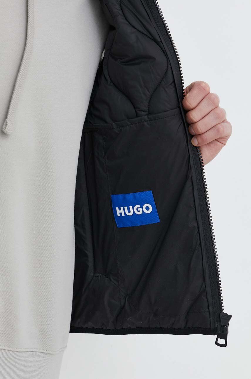 Безрукавка Hugo Blue чоловічий колір чорний перехідний 4