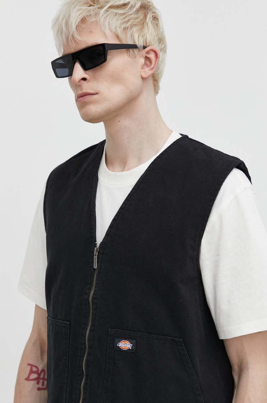 Джинсова безрукавка DUCK CANVAS SMMR VEST чоловіче колір чорний перехідне DK0A4YQK 5