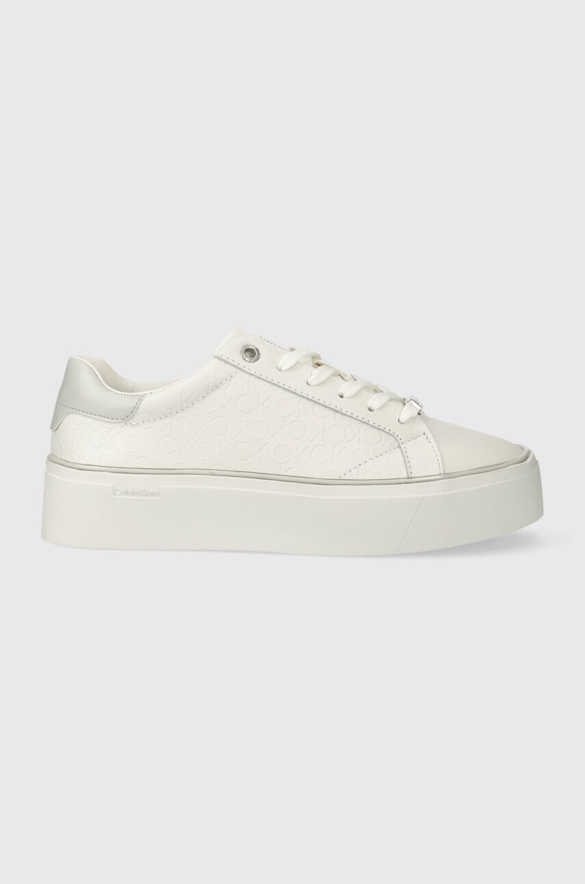 Шкіряні кросівки FLATFORM C LACE UP - MONO MIX колір білий HW0HW01870 4