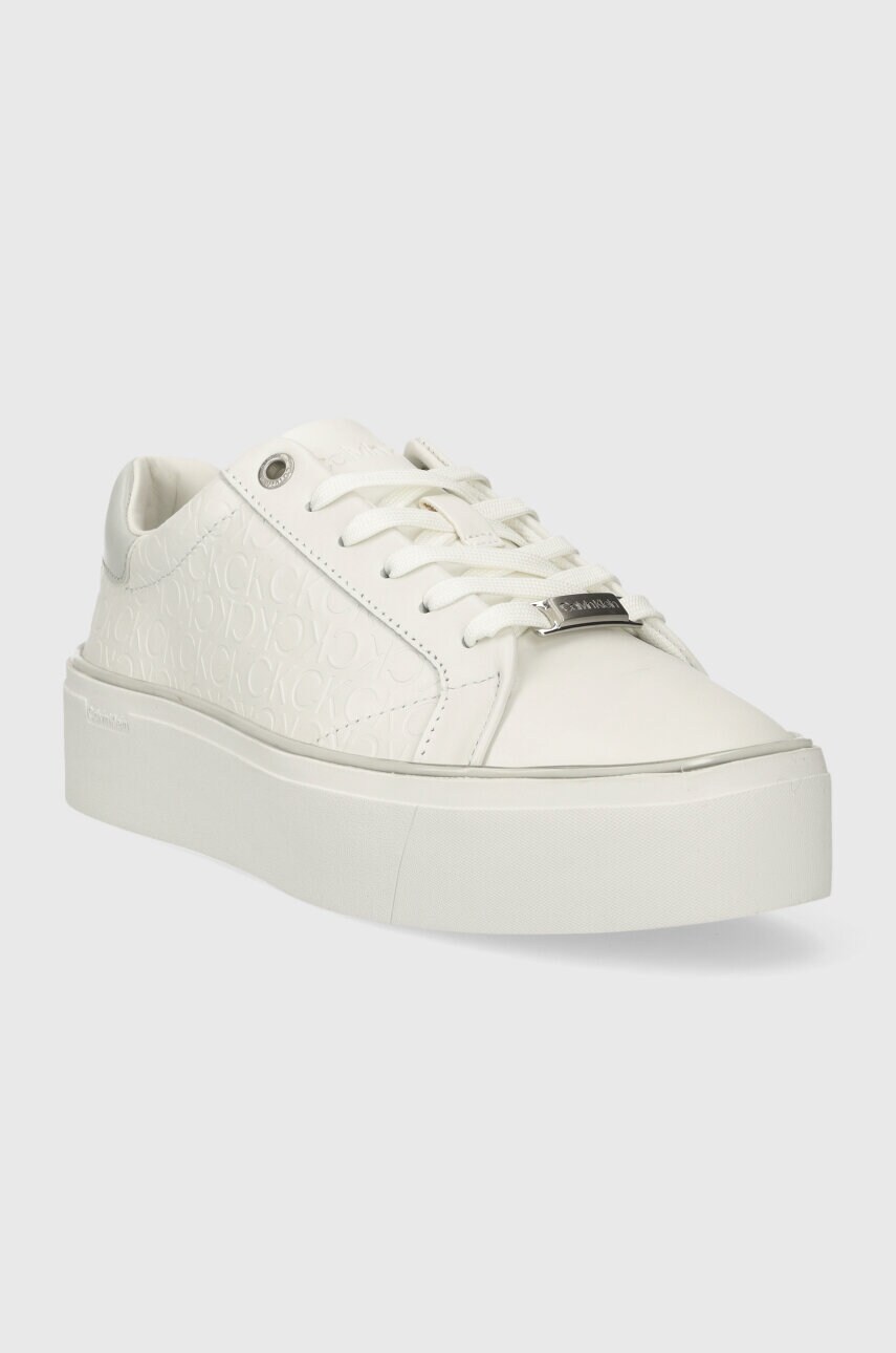 Шкіряні кросівки FLATFORM C LACE UP - MONO MIX колір білий HW0HW01870 0