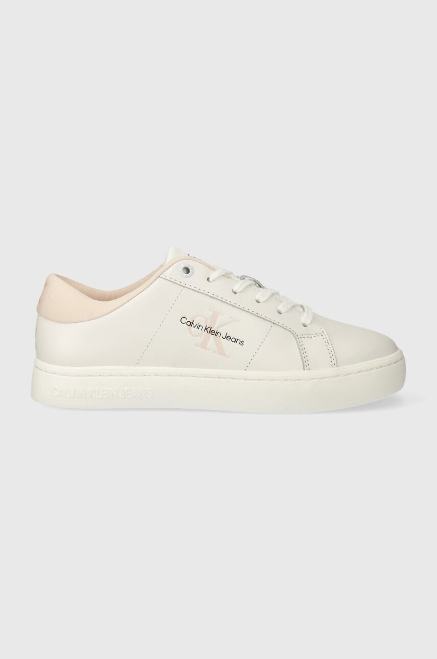 Шкіряні кросівки CLASSIC CUPSOLE LOWLACEUP LTH WN колір білий YW0YW01444 4