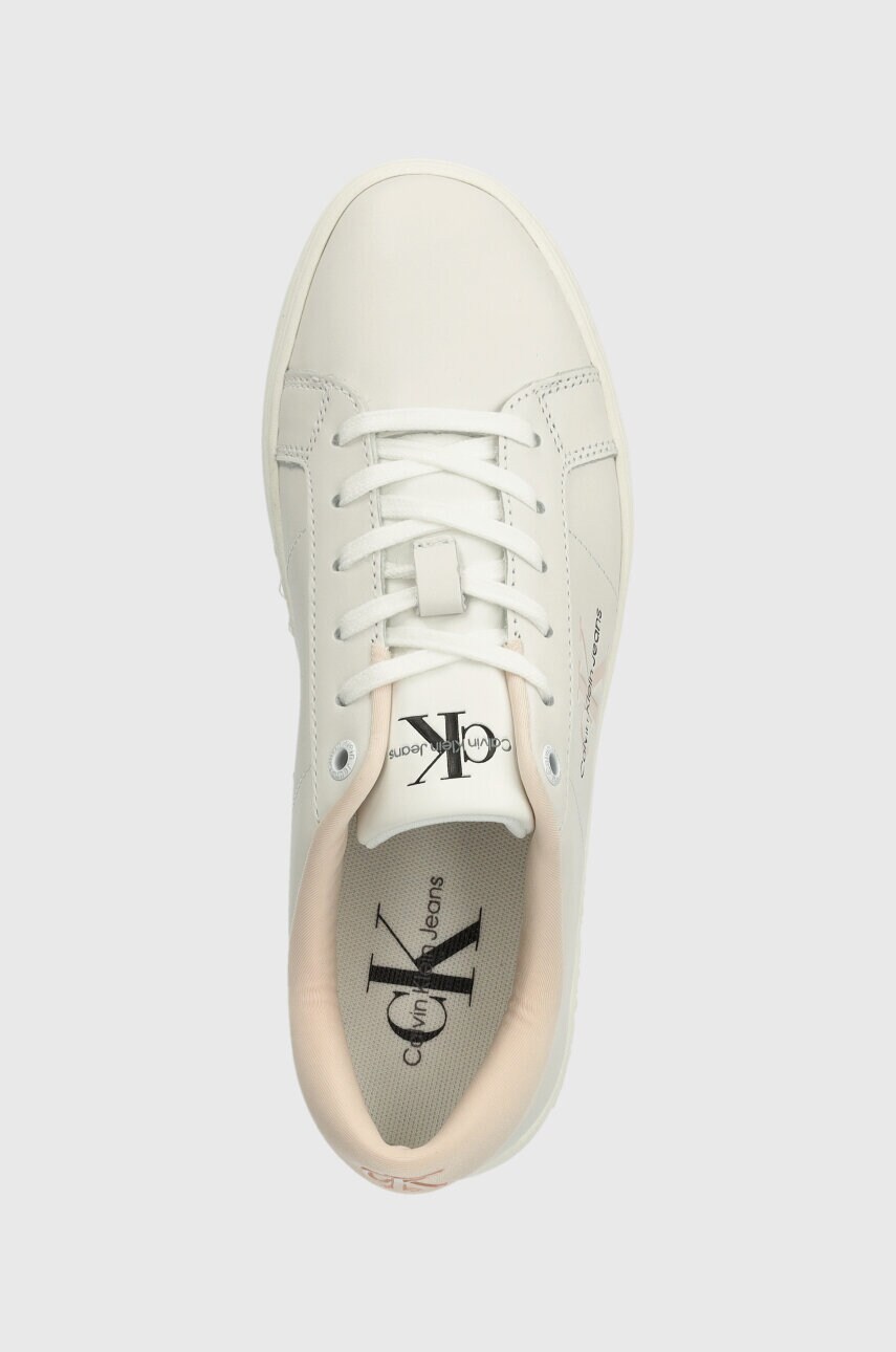 Шкіряні кросівки CLASSIC CUPSOLE LOWLACEUP LTH WN колір білий YW0YW01444 2