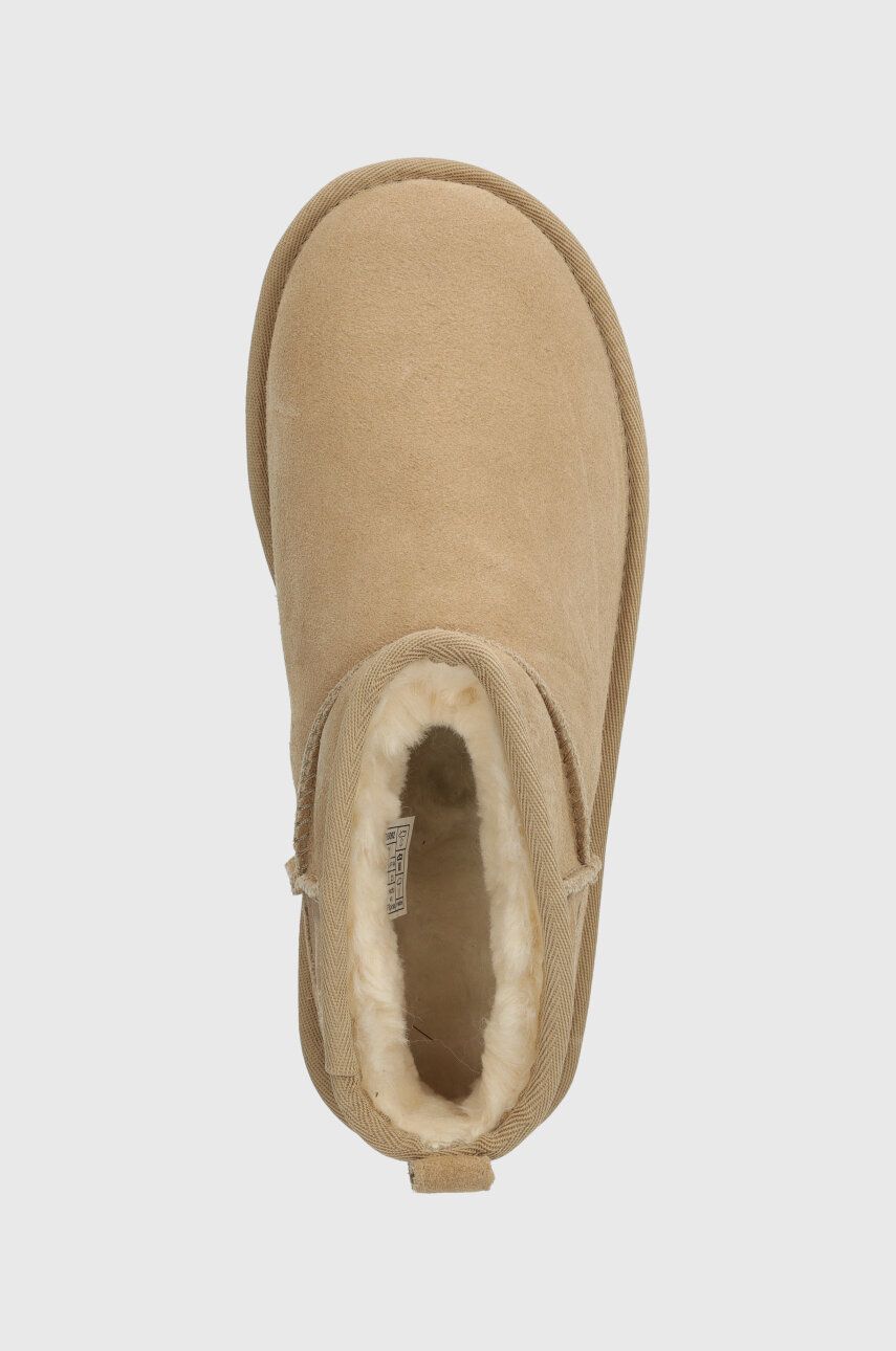 Замшеві чоботи UGG Classic Ultra Mini Platform колір бежевий 1135092 2