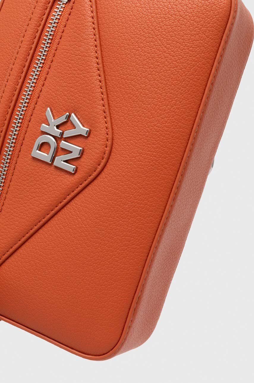 Шкіряна сумочка Dkny колір помаранчевий 2
