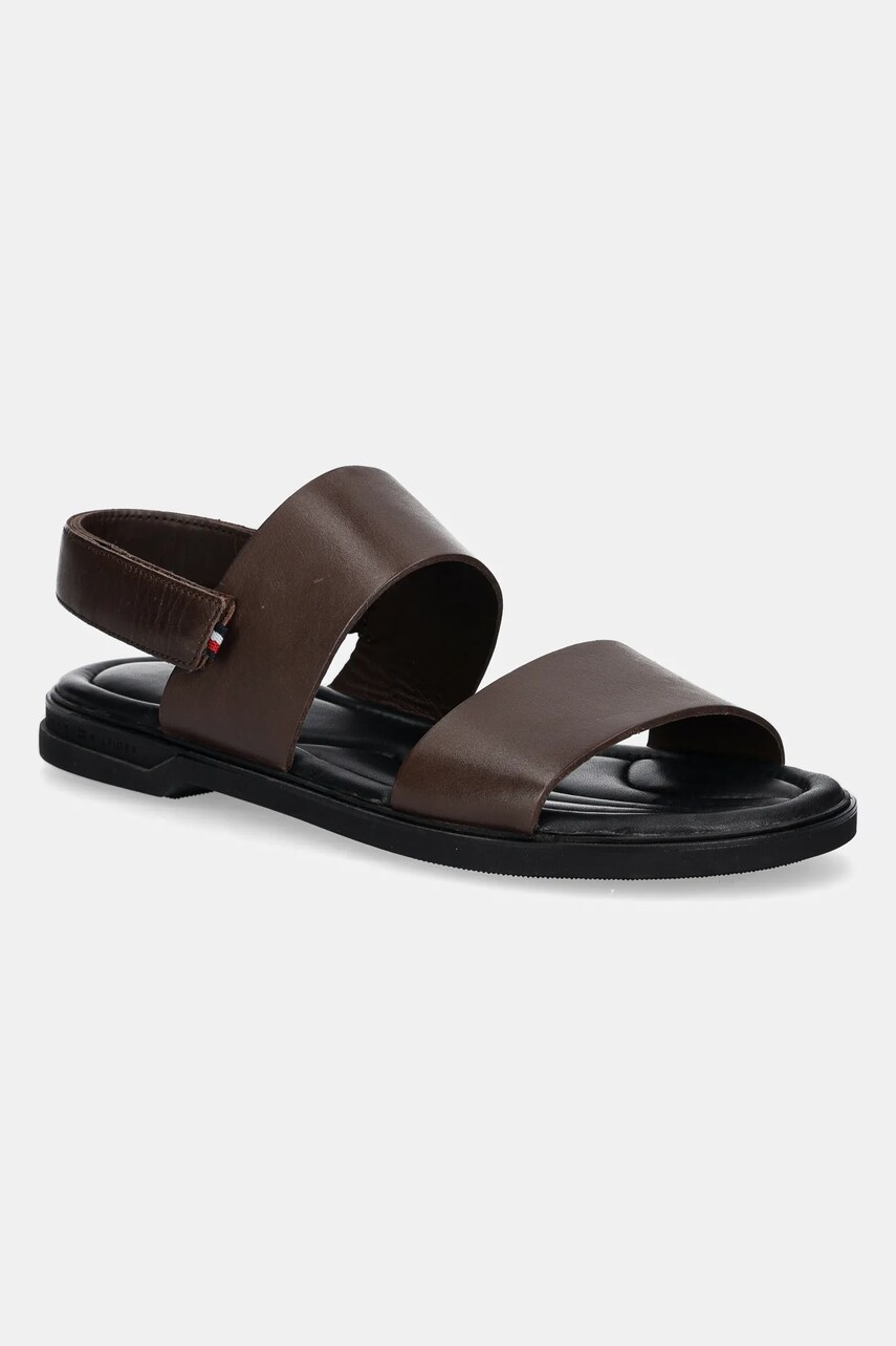Шкіряні сандалі PREMIUM HILFIGER STRAPPY LH SAND чоловічі колір коричневий FM0FM05356 4