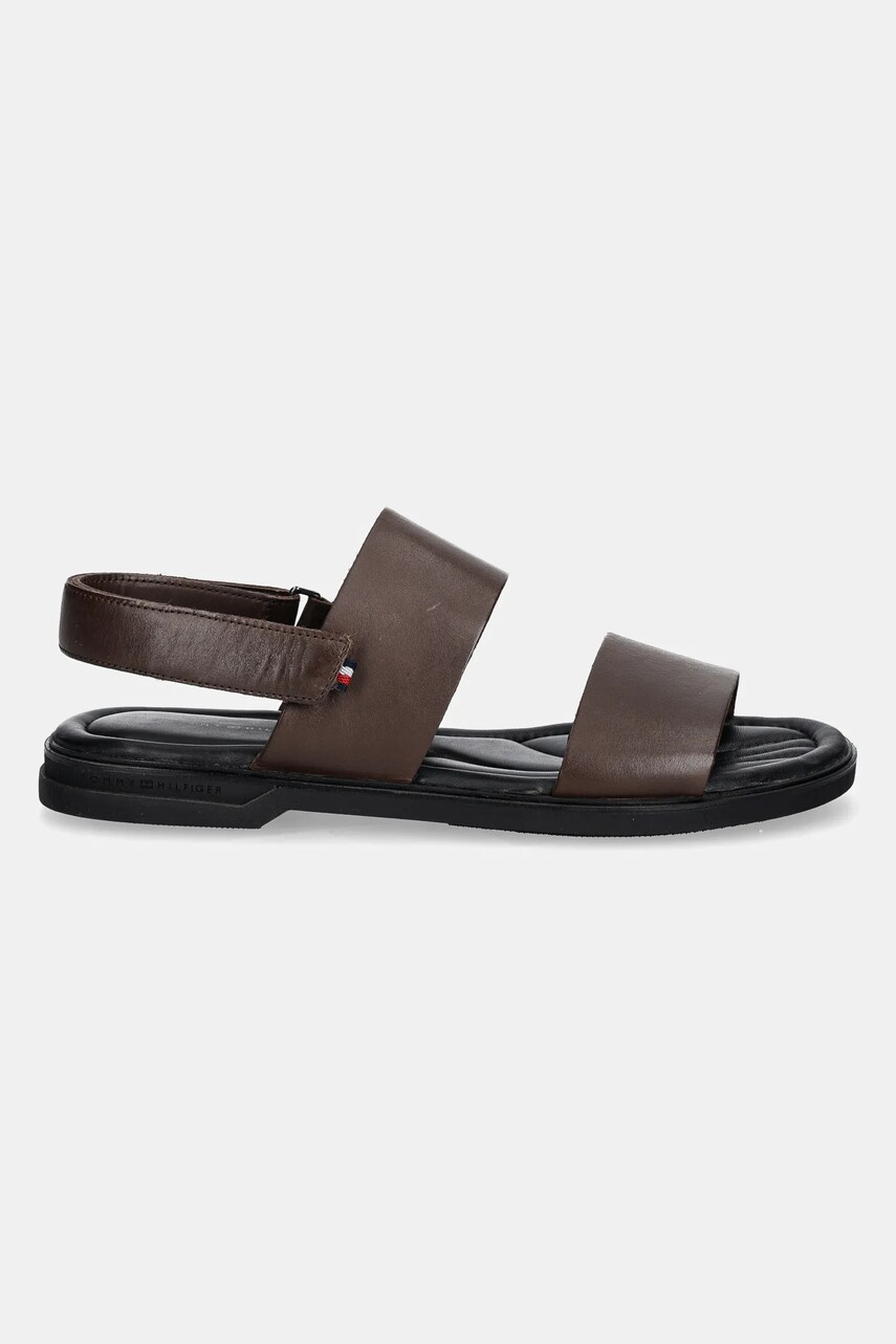 Шкіряні сандалі PREMIUM HILFIGER STRAPPY LH SAND чоловічі колір коричневий FM0FM05356 0