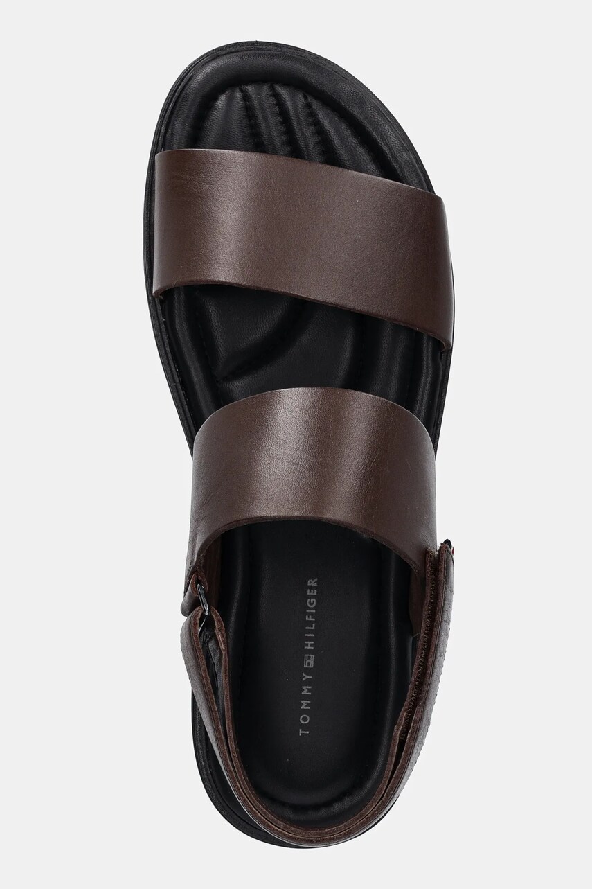 Шкіряні сандалі PREMIUM HILFIGER STRAPPY LH SAND чоловічі колір коричневий FM0FM05356 2