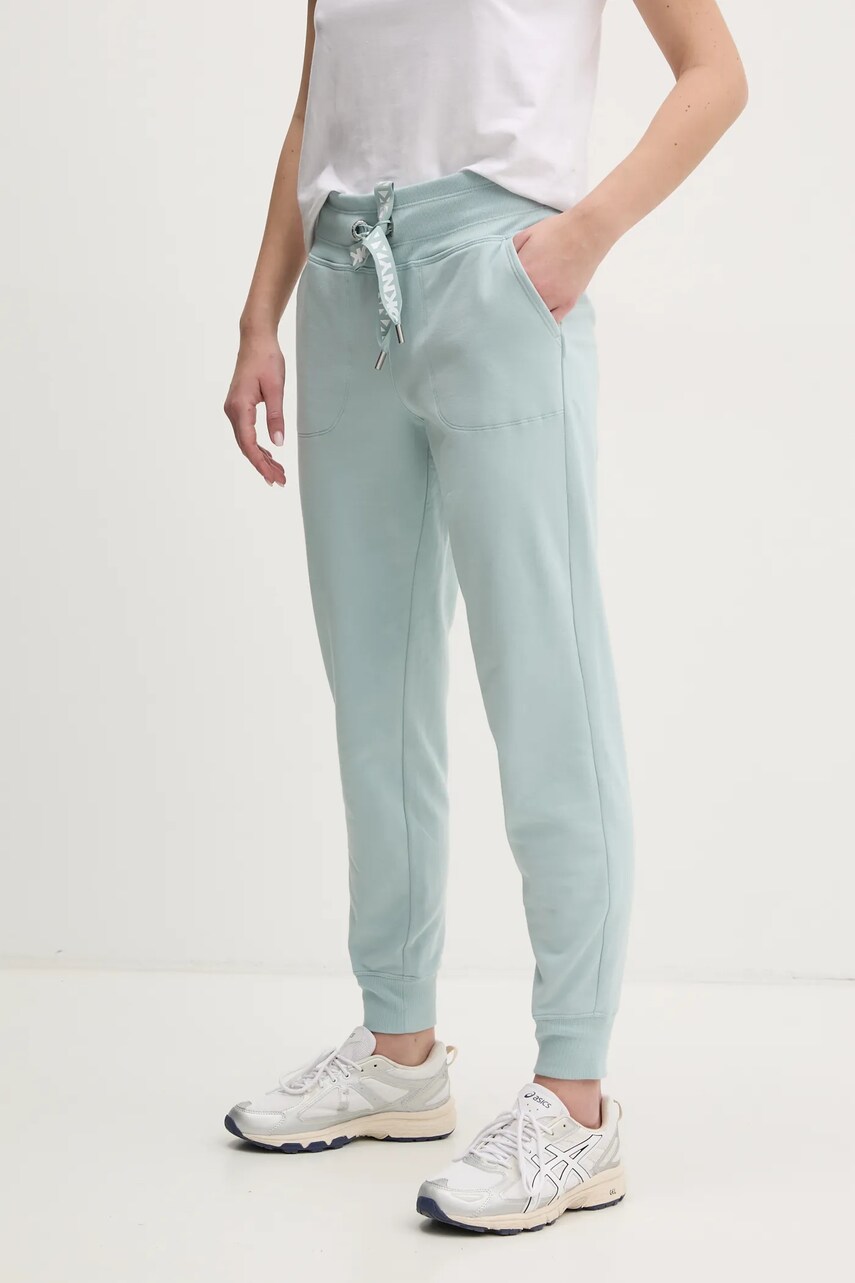 Спортивні штани Dkny жіночі колір бірюзовий однотонні DP5P3496 3