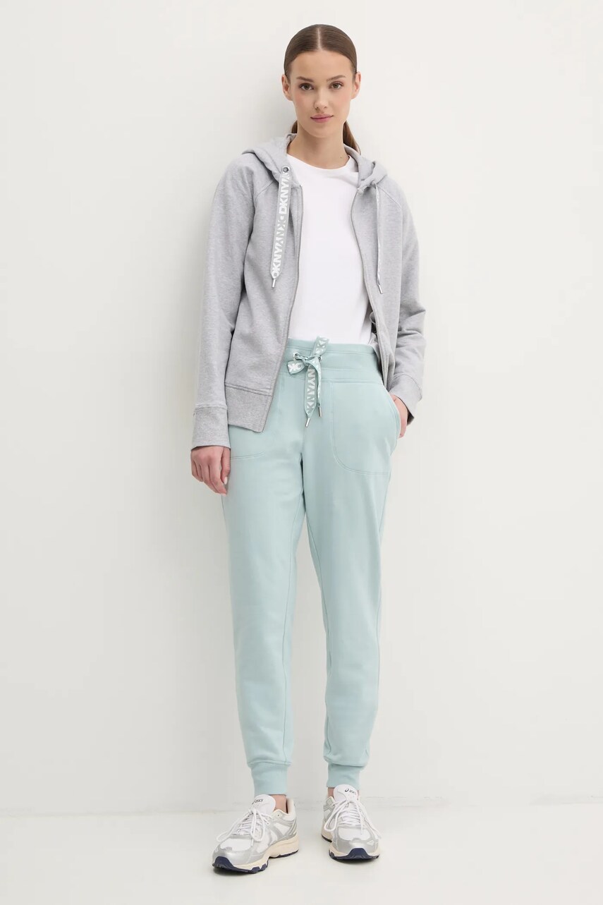 Спортивні штани Dkny жіночі колір бірюзовий однотонні DP5P3496 0