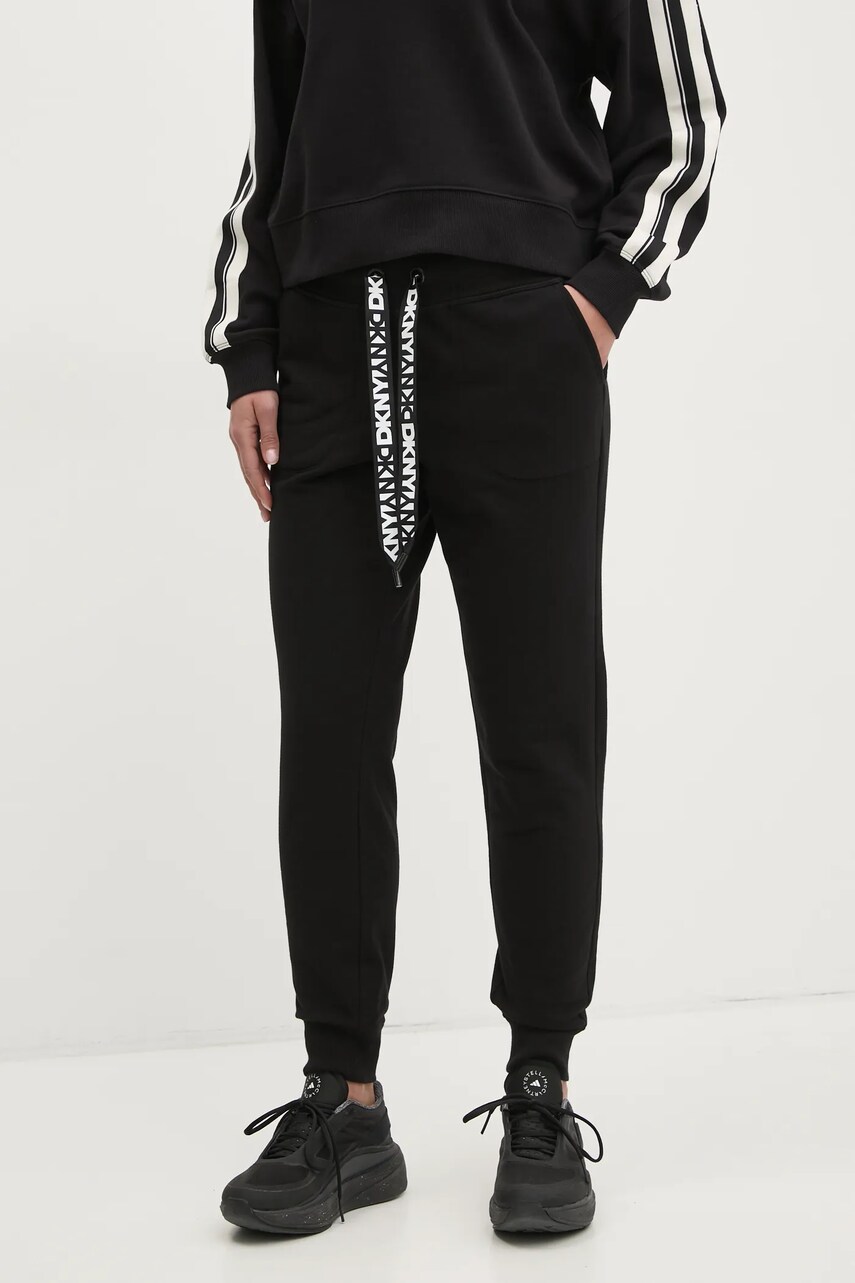 Спортивні штани Dkny жіночі колір чорний однотонні DP5P3496 3