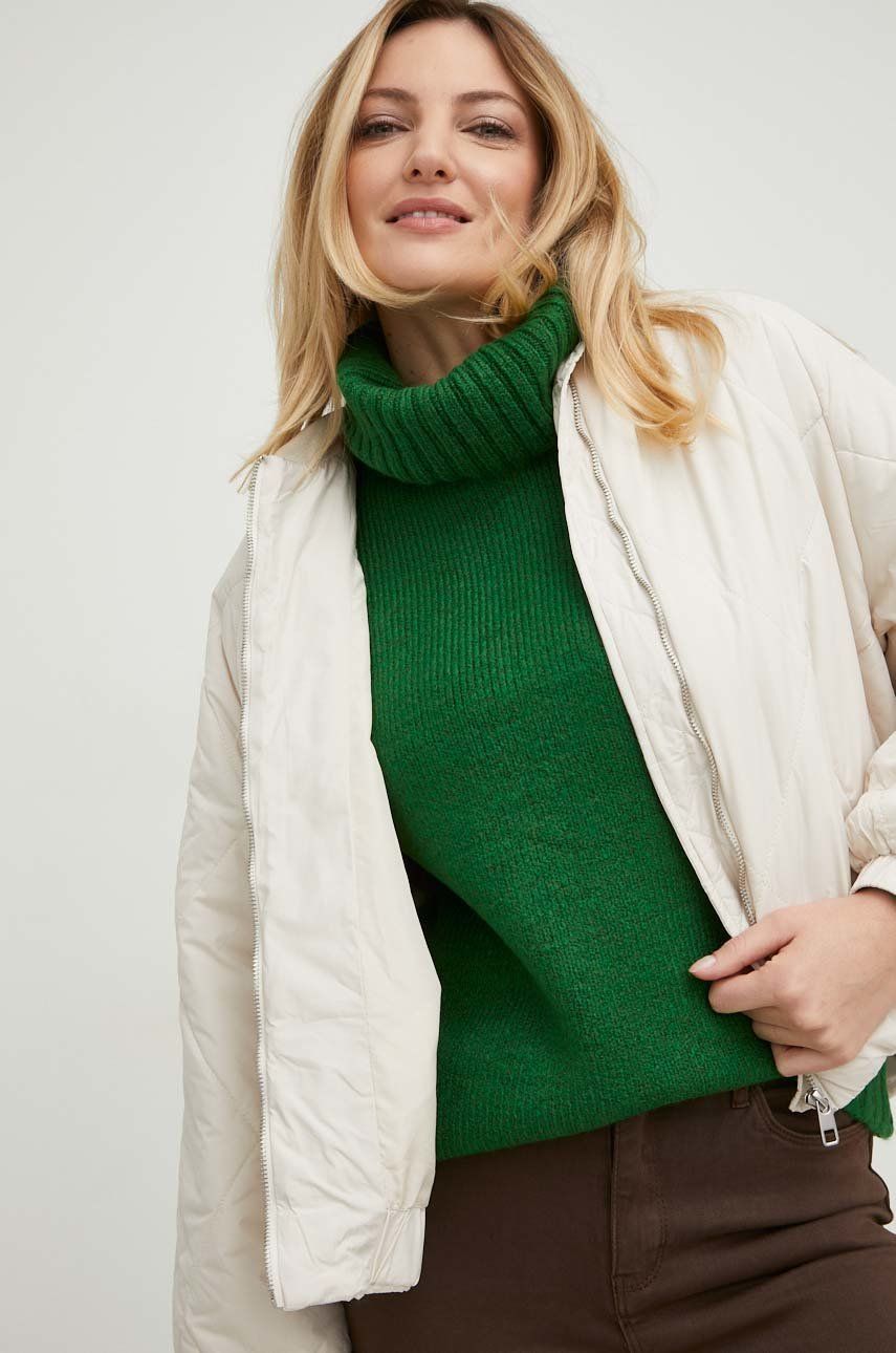 Куртка жіноча колір бежевий перехідна oversize 4