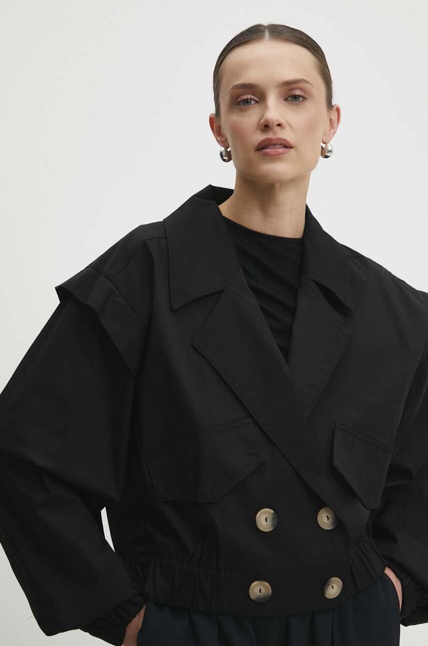 Куртка жіноча колір чорний перехідна oversize 5