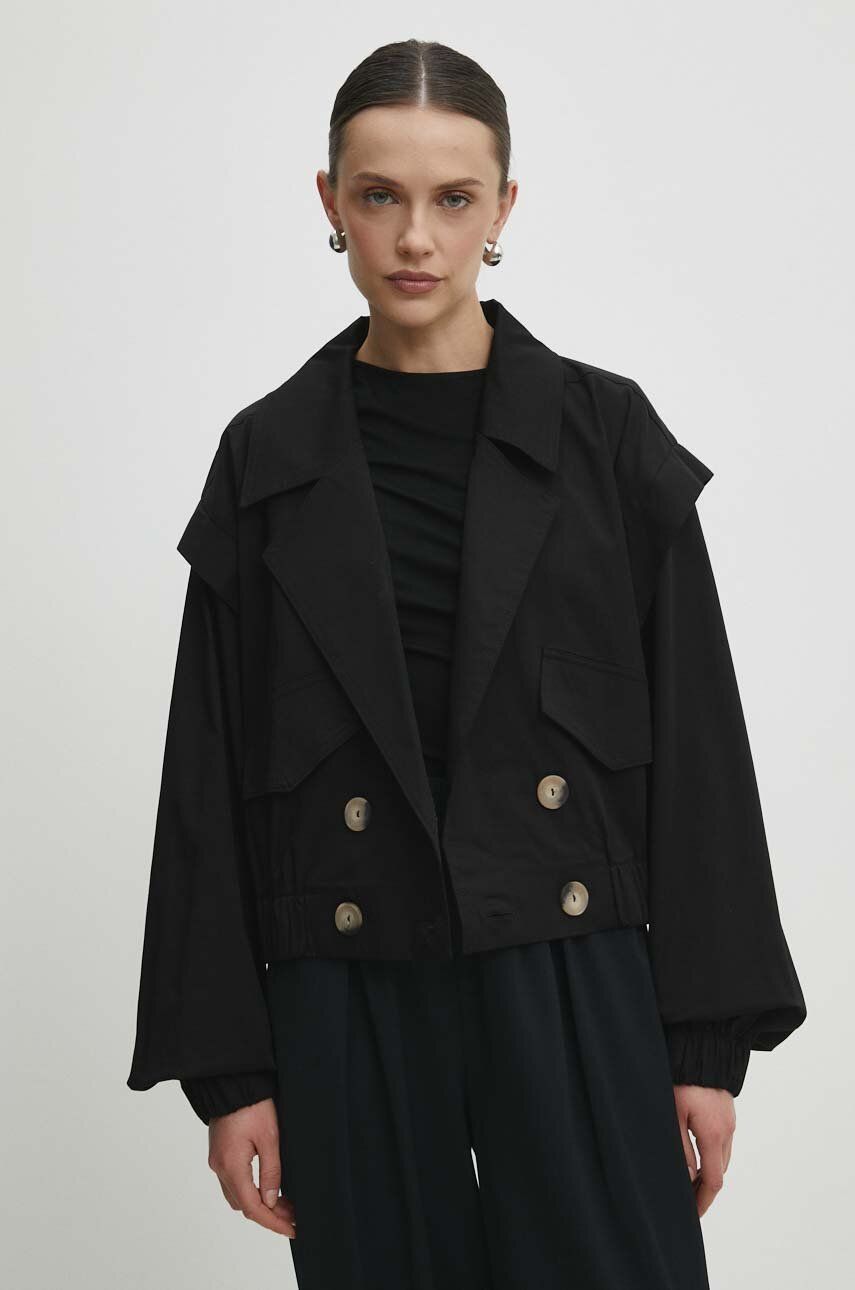Куртка жіноча колір чорний перехідна oversize 2