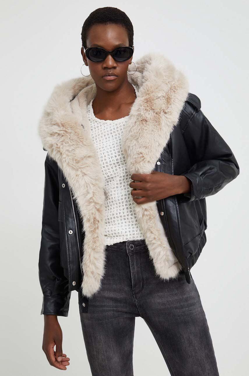 Куртка жіноча колір чорний перехідна oversize 5