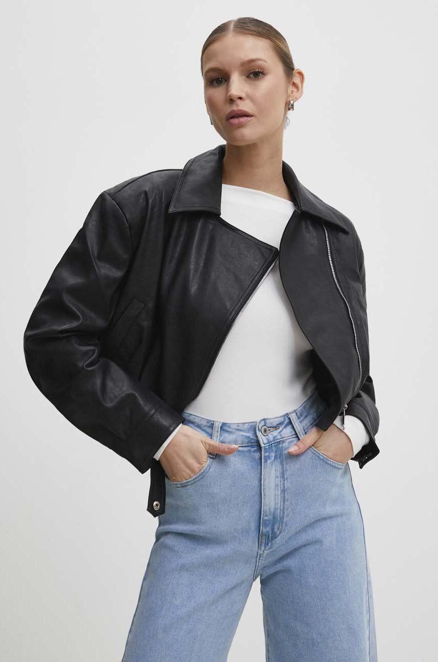 Куртка жіноча колір чорний перехідна oversize 6
