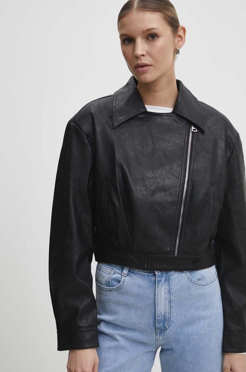 Куртка жіноча колір чорний перехідна oversize 2