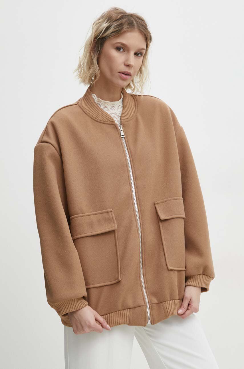 Куртка жіноча колір коричневий перехідна oversize 5