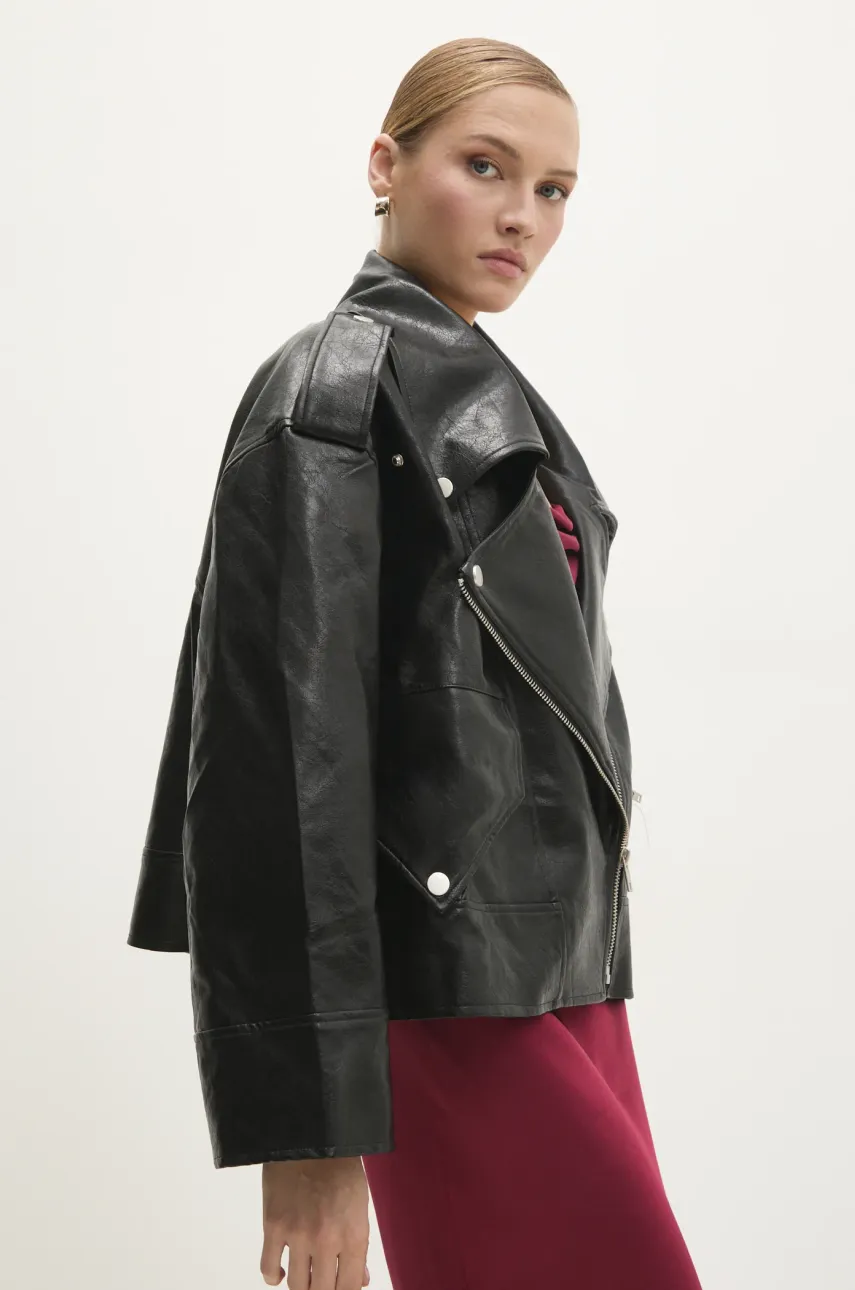 Куртка жіноча колір чорний перехідна oversize 3