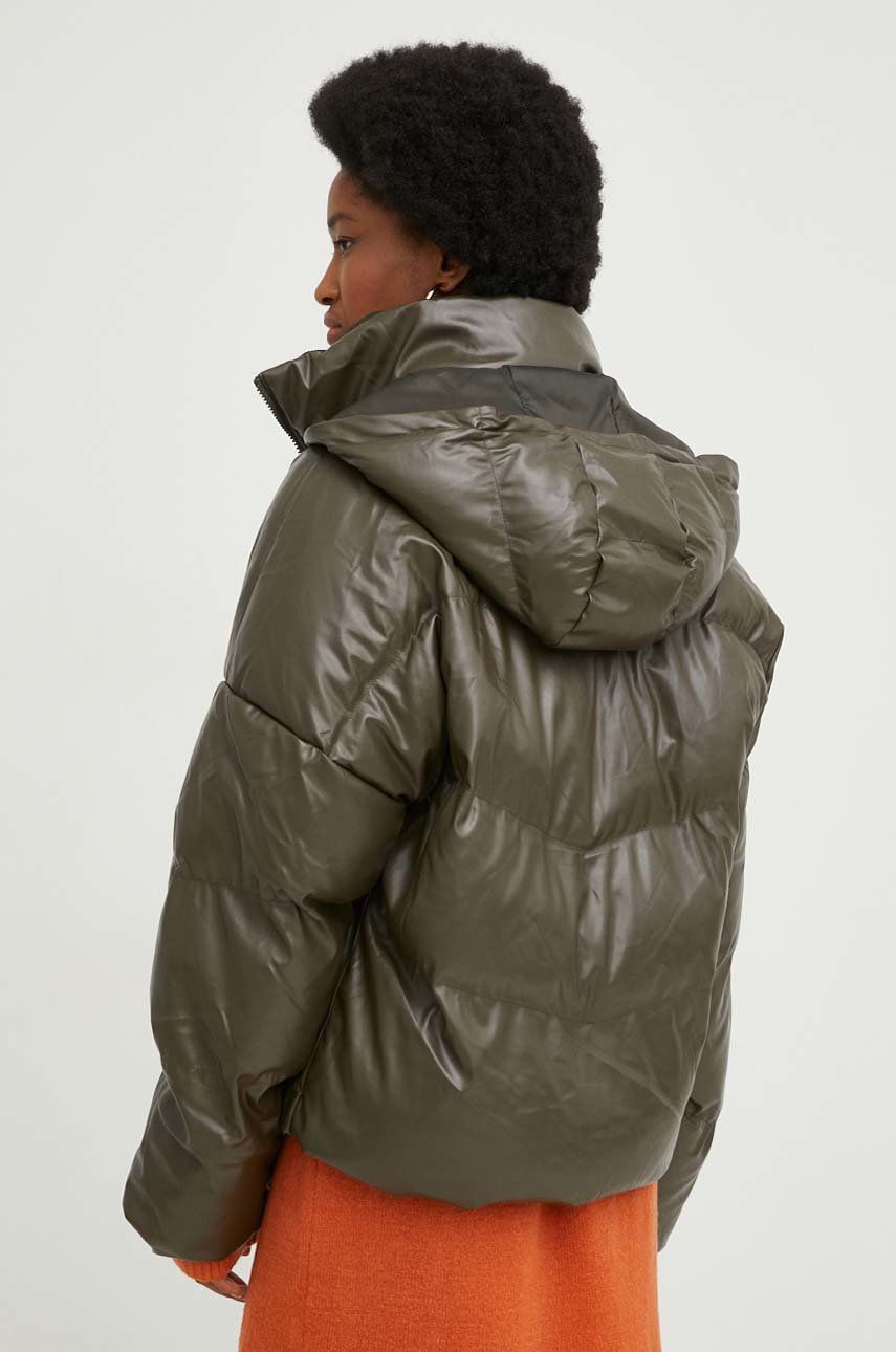 Куртка жіноча колір зелений зимова oversize 1