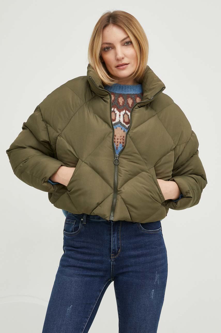 Куртка жіноча колір зелений зимова oversize 5
