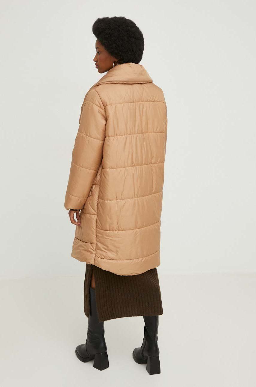 Куртка жіноча колір коричневий зимова oversize 1
