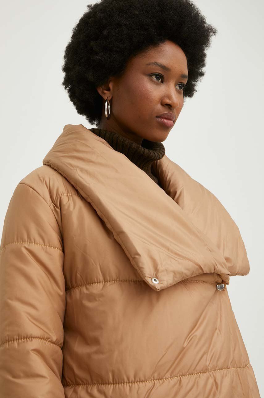 Куртка жіноча колір коричневий зимова oversize 2