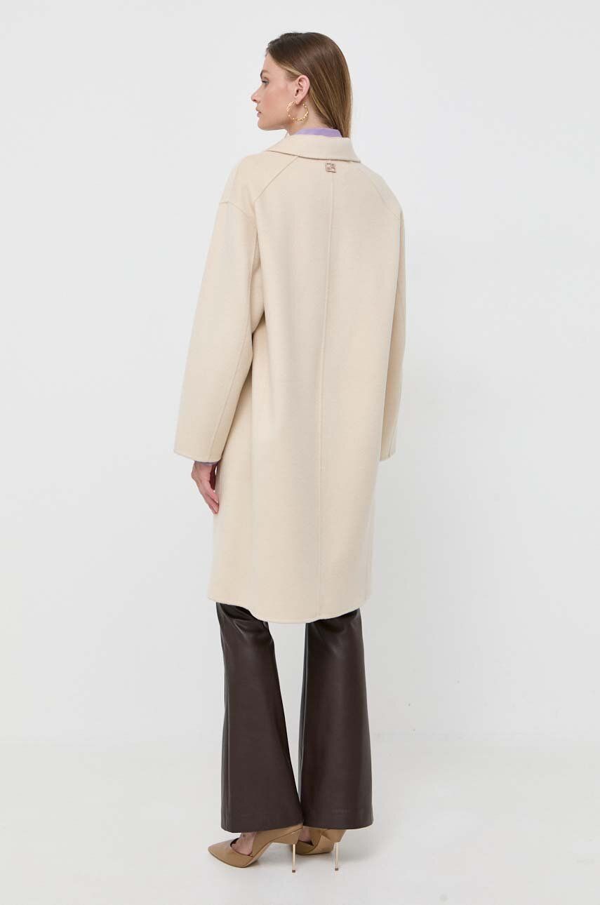 Вовняне пальто колір бежевий перехідне oversize 1
