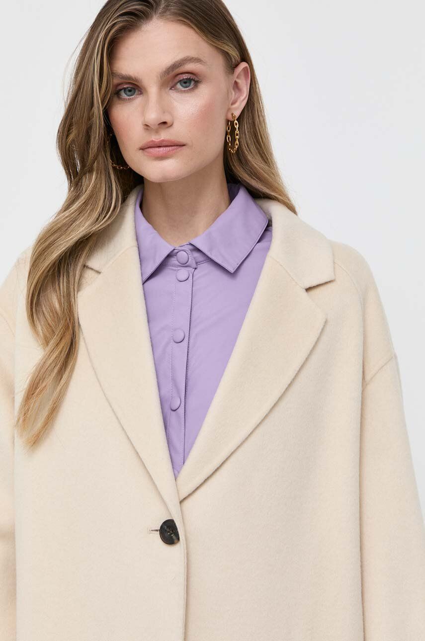Вовняне пальто колір бежевий перехідне oversize 3