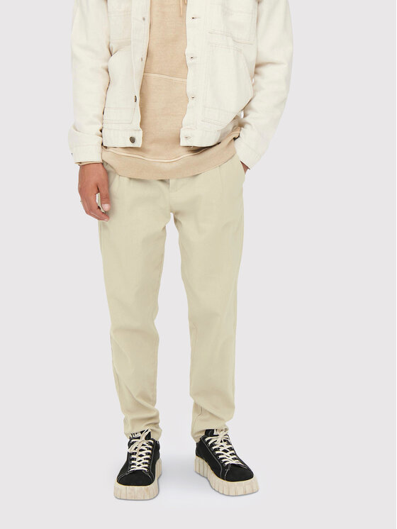 Штани з тканини Leo 22013002 Бежевий Regular Fit