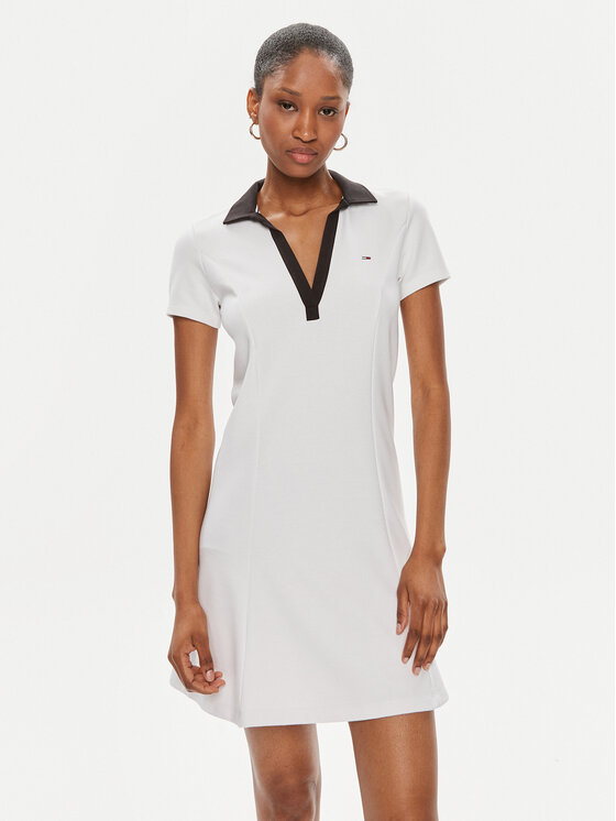 Повсякденна сукня Contrast DW0DW17937 Білий Slim Fit