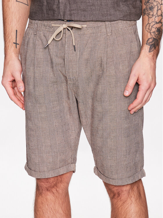 Шорти з тканини 30-500021 Бежевий Relaxed Fit